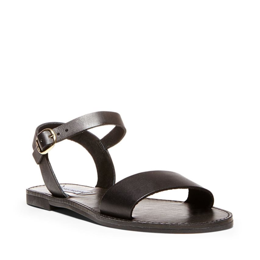 Sandalias Planas Steve Madden Donddi Cuero Mujer Negras | ES DW1S89